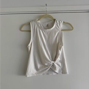 Beyond Yoga White Knot-Front Tank Top